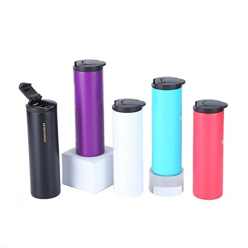 500 ML Straight shape double wall stainless steel vacuum bottle with plastic leak proof lid